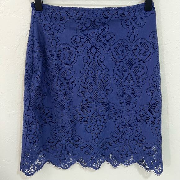 For Love and Lemons Midnight Blue Lace Mini Skirt Size Small - Picture 5 of 10